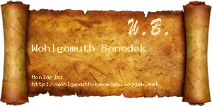 Wohlgemuth Benedek névjegykártya