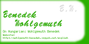 benedek wohlgemuth business card
